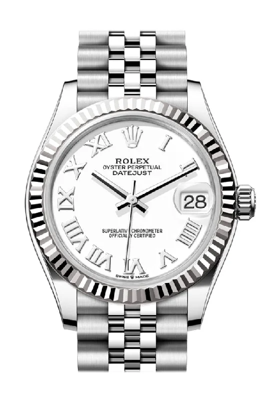 Men’s Dress Watches with Slim ProfilesRolex Datejust 31 White Roman Dial Fluted Bezel Jubilee Ladies Watch 278274 278274-0010