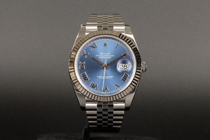 Watches with Rubber Straps for Comfort and DurabilityRolex<br>126334 Datejust 41 Azzurro Blue Dial