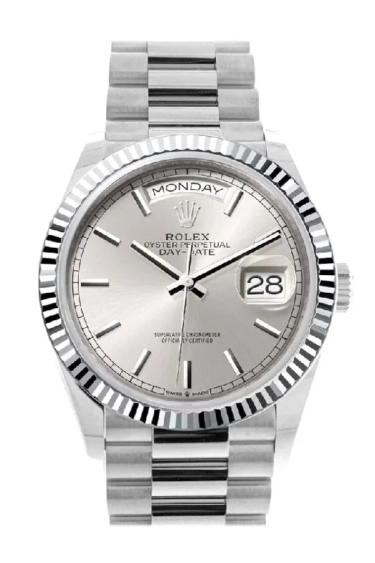 Retro-Inspired Quartz Watches for Retro LoversRolex Day-Date 36 Silver Dial Fluted Bezel Platinum President Watch 128236