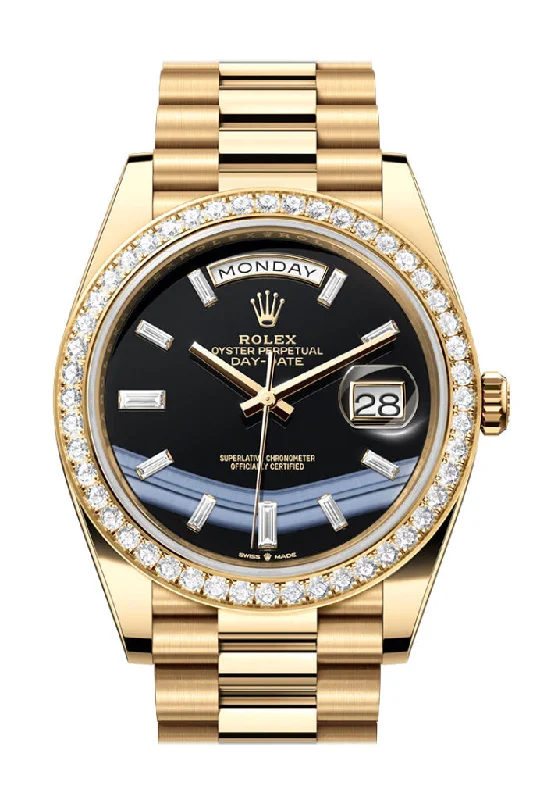 Solar-Powered Watches for Eco-Conscious UsersRolex Day-Date 40 Onyx Dial Yellow Gold President Men's Watch 228348RBR 228348