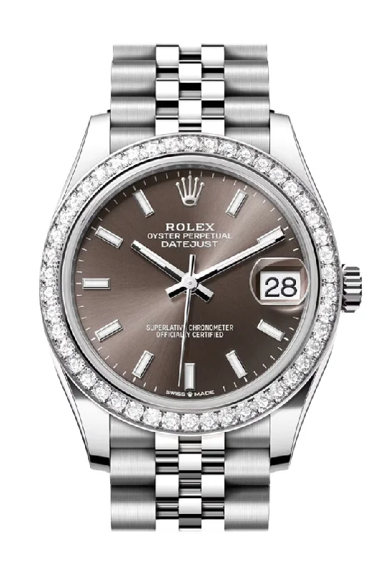 Wristwatches with Second Time Zone FeatureRolex Datejust 31 Dark Grey Dial Jubilee Ladies Watch 278384RBR 278384RBR-0020