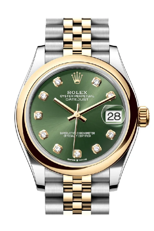 Stainless Steel Mesh Strap Watches for a Sleek LookRolex Datejust 31 Olive Green Diamond Dial Yellow Gold Steel Jubilee Ladies Watch 278243 278243-0030