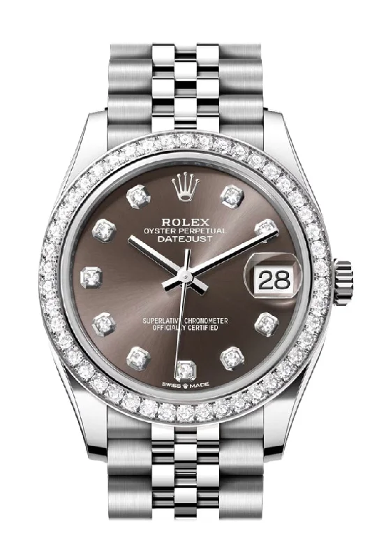 Watches with Temperature SensorRolex Datejust 31 Dark Grey Diamond Dial Jubilee Ladies Watch 278384RBR 278384RBR-0010