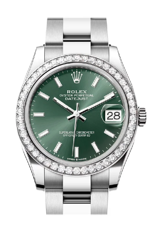 Military Style Watches with Luminescent HandsRolex Datejust 31 Green Dial Ladies Watch 278384RBR 278384RBR-0021