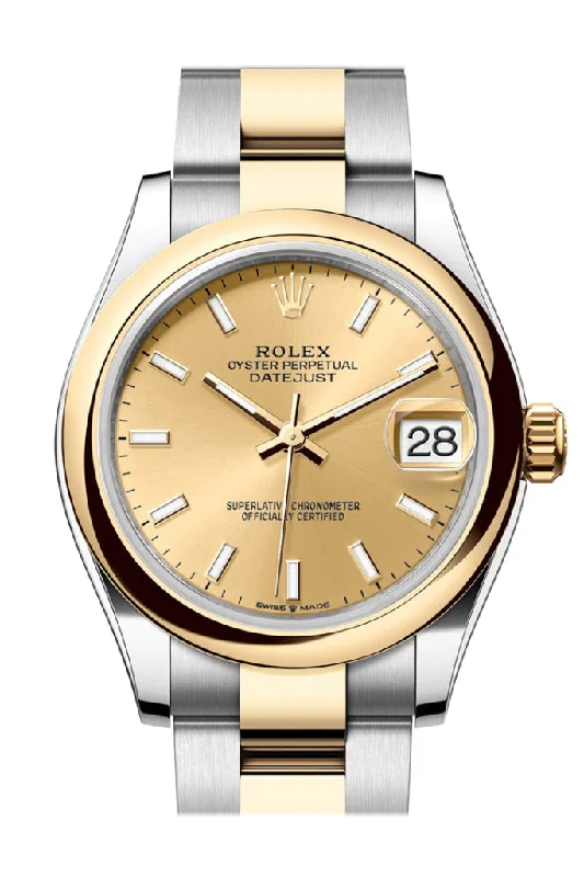 Leather Cuff Watches for a Bohemian LookRolex Datejust 31 Champagne Dial Yellow Gold Steel Ladies Watch 278243 278243-0013