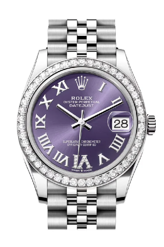 Watches with GMT FunctionRolex Datejust 31 Aubergine Diamond Dial Jubilee Ladies Watch 278384RBR 278384RBR-0030