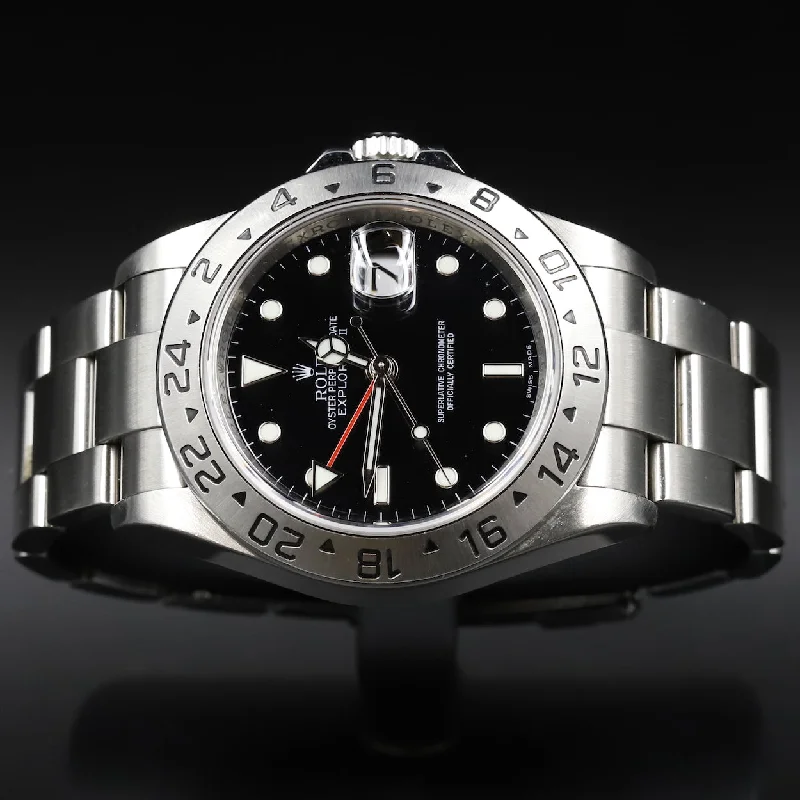 Leather Band Watches with Quick-Release BucklesRolex<br>16570 Explorer II Black Dial