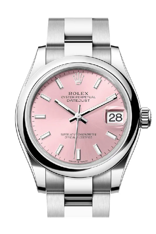 Watches with Rose Gold Plated Cases for a Feminine TouchRolex Datejust 31 Pink Dial Oyster Ladies Watch 278240 278240-0007