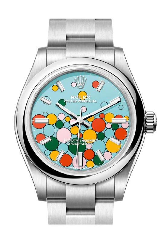 Limited Edition Watches for Exclusive CollectorsRolex Oyster Perpetual 31 Turquoise Blue Celebration-motif Dial Stainless Steel Oyster 277200