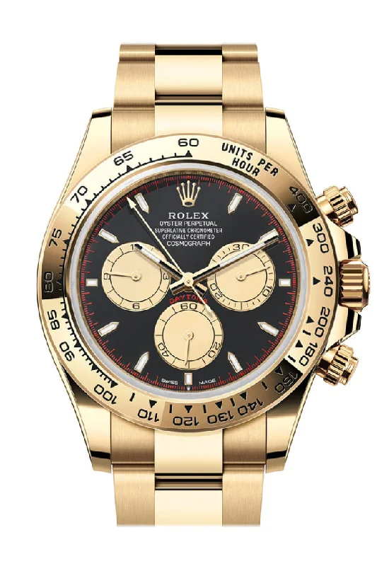 Square Dial Watches with Modern DesignRolex Daytona 40 Black and Champagne Dial Yellow Gold Mens Watch 126508