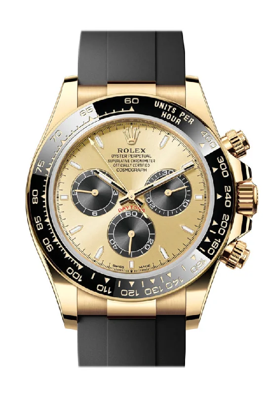 Watches with Matte Finish Cases for a Sophisticated LookRolex Daytona 40 Golden and Black Dial Yellow Gold Mens Watch 126518LN