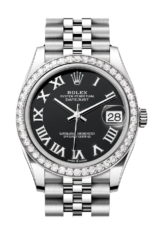 Women’s Dress Watches with Elegant StrapsRolex Datejust 31 Black Roman Dial Jubilee Ladies Watch 278384RBR 278384RBR-0002