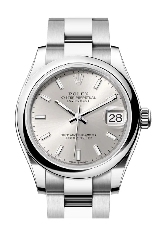 Watches with Glossy Finish Cases for a Shiny AppealRolex Datejust 31 Silver Dial Oyster Ladies Watch 278240 278240-0005