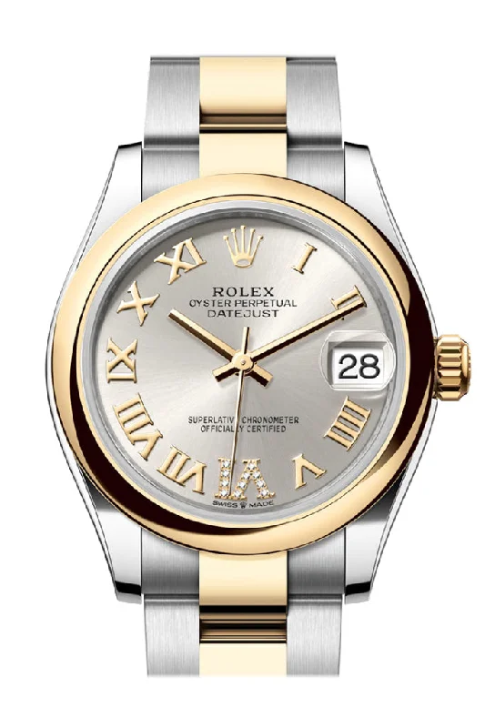 Hybrid Smartwatches with Traditional Watch AestheticsRolex Datejust 31 Silver Roman Diamond on 6 Dial Yellow Gold Steel Ladies Watch 278243 278243-0003