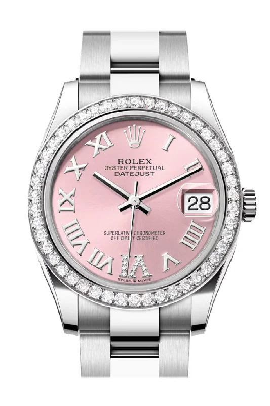 Watches with Engraved Dials for PersonalizationRolex Datejust 31 Pink Roman Diamond Dial Ladies Watch 278384RBR 278384RBR-0027