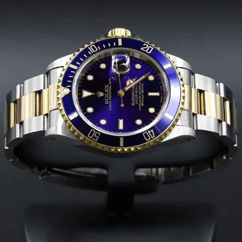 Men’s Watches with Date Display WindowRolex<br>16613 Submariner SS/18k Blue Dial