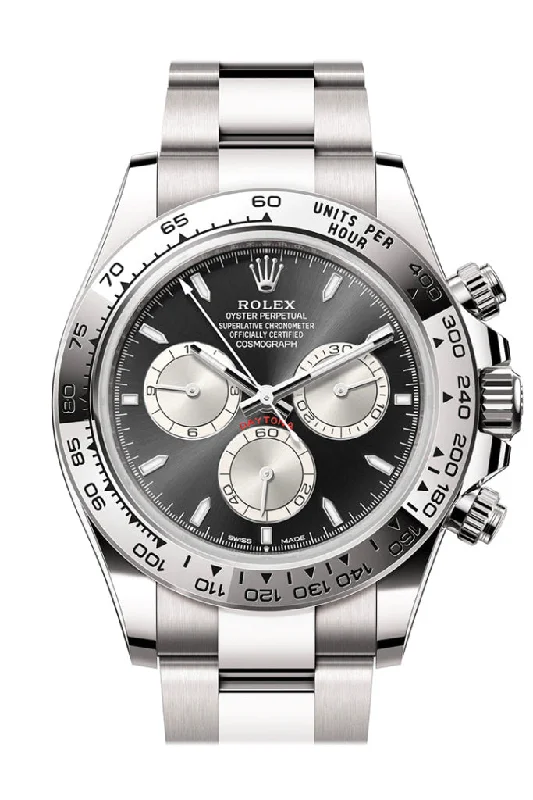 Diamond-Encrusted Luxury Watches for Special OccasionsRolex Daytona 40 Bright Black and Steel Dial White Gold Mens Watch 126509