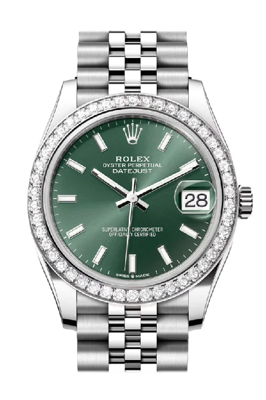 Watches with Multiple Time Zone DisplaysRolex Datejust 31 Green Dial Jubilee Ladies Watch 278384RBR 278384RBR-0022