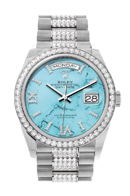 Budget-Friendly Quartz Watches for StudentsRolex Day-Date 36 Turquoise Diamond Dial Diamond Bezel White Gold Diamond President Watch 128349RBR