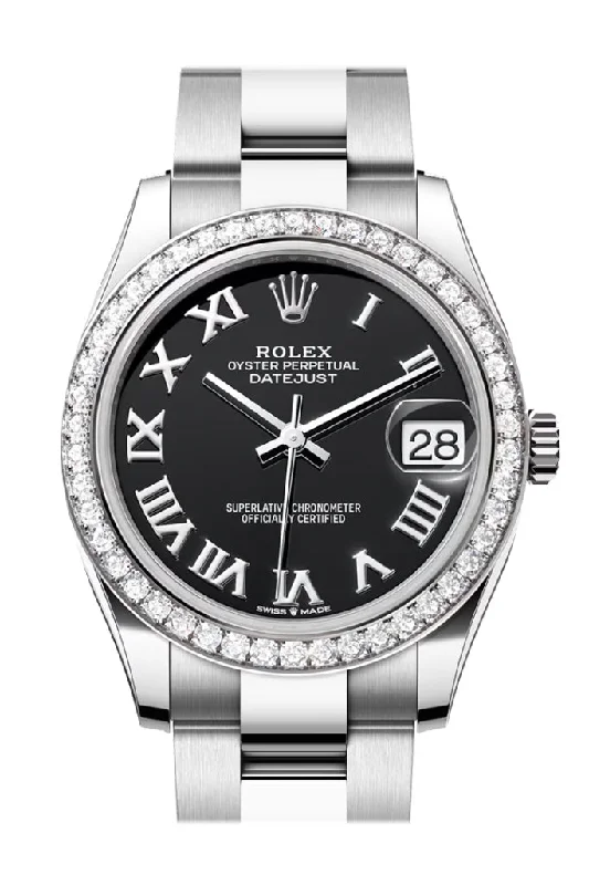 Watches with Embossed Dials for a Textured LookRolex Datejust 31 Black Roman Dial Ladies Watch 278384RBR 278384RBR-0001