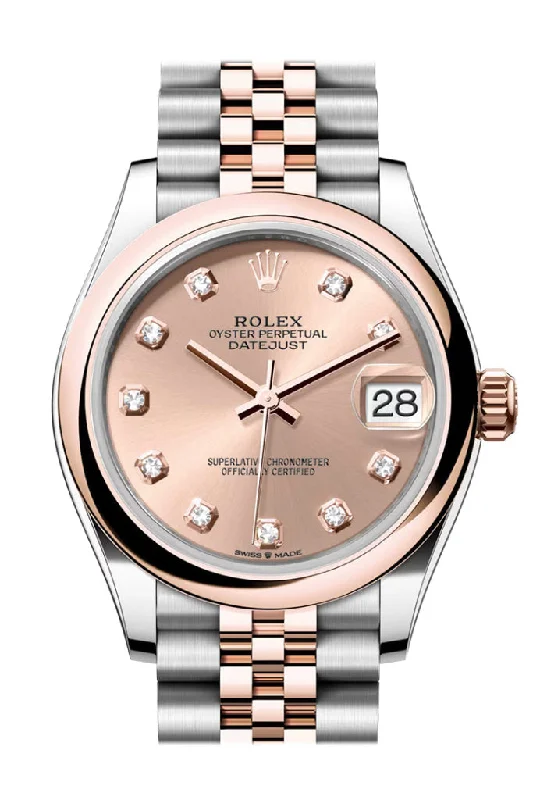 Square Dial Watches with Modern DesignRolex Datejust 31 Rose Colour Diamond  Dial Rose Gold Steel Jubilee Ladies Watch 278241 278241-0020