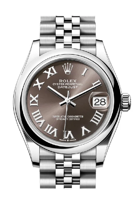 Watches with Skeletonized Hands for a Modern TwistRolex Datejust 31 Brown Roman Dial Jubilee Ladies Watch 278240 278240-0016