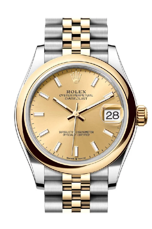 Watches with Matte Finish Cases for a Sophisticated LookRolex Datejust 31 Champagne Dial Yellow Gold Steel Jubilee Ladies Watch 278243 278243-0014