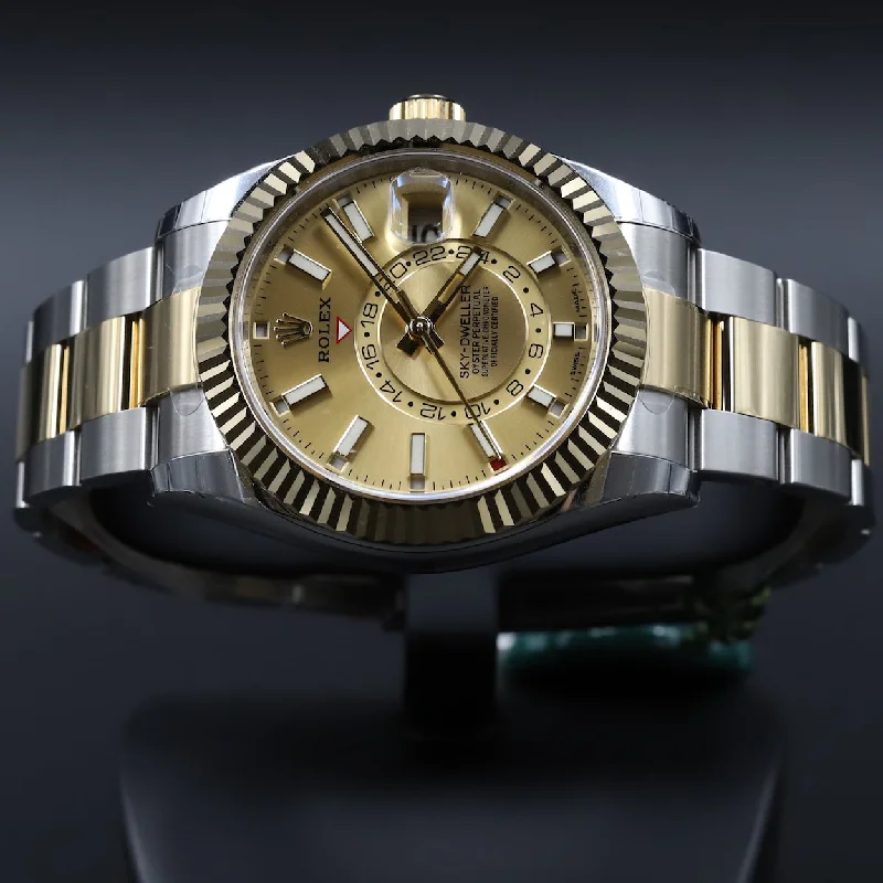 Watches with GMT FunctionRolex<br>326933 Sky-Dweller SS/18k Champagne Dial