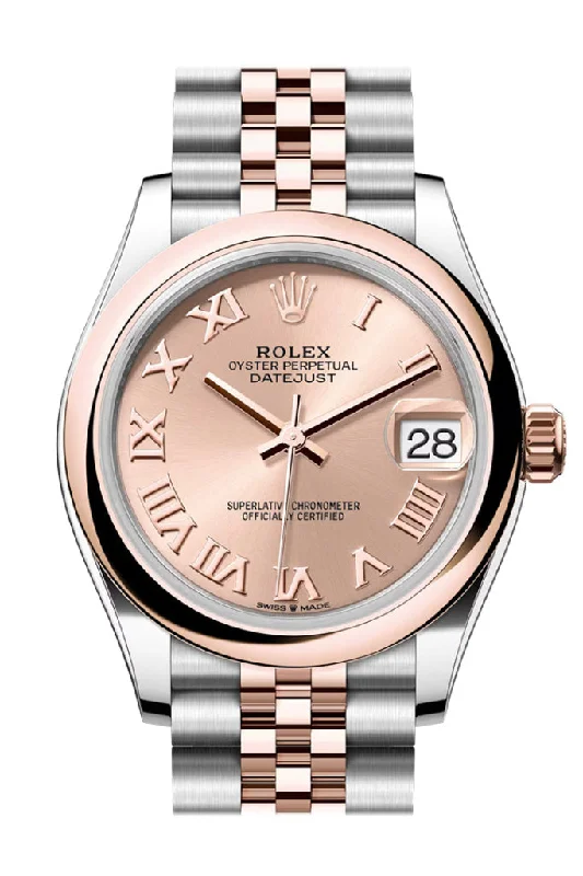 Traveler’s Watches with World Time FunctionRolex Datejust 31 Rose Roman Dial Rose Gold Steel Jubilee Ladies Watch 278241 278241-0002