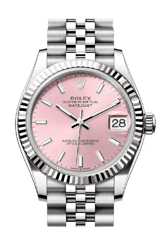 Women’s Dress Watches with Elegant StrapsRolex Datejust 31 Pink Dial Fluted Bezel Jubilee Ladies Watch 278274 278274-0014