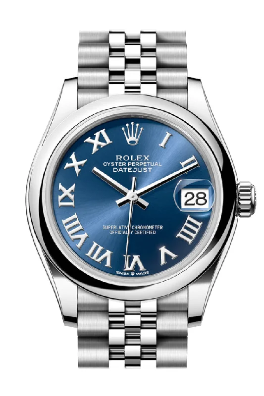 Watches with Engraved Dials for PersonalizationRolex Datejust 31 Blue Roman Jubilee Ladies Watch 278240 278240-0018