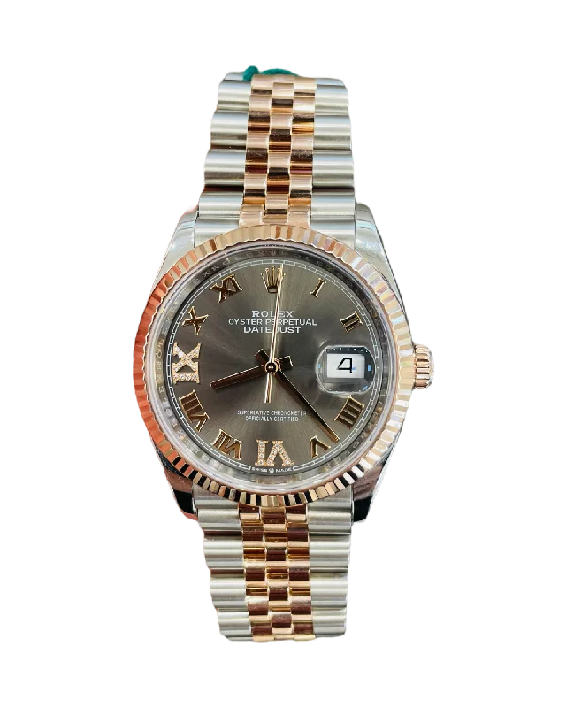 Watches with Matte Finish Cases for a Sophisticated LookRolex Datejust 36 126231 Two Tone EverRose and Steel Jubilee Factory Slate Diamond Dial Box and Papers PreOwned