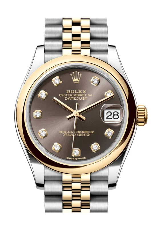 Watches with Heart Rate and Blood Pressure MonitorRolex Datejust 31 Dark Grey Diamond Dial Yellow Gold Steel Jubilee Ladies Watch 278243 278243-0022