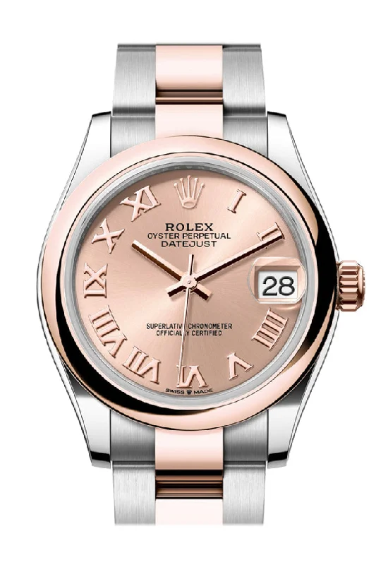 Minimalist Analog Watches for Everyday WearRolex Datejust 31 Rose Colour Roman Dial Rose Gold Steel Ladies Watch 278241 278241-0005