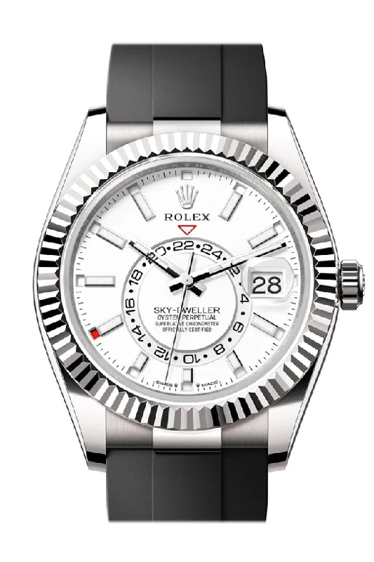 Watches with Backlight for Low-Light ConditionsRolex Sky Dweller 42 White Dial White Gold Mens Watch 336239