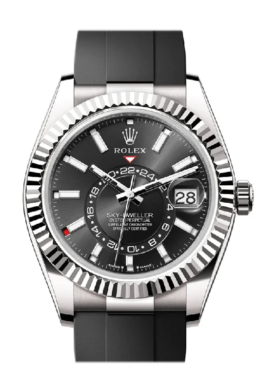 Men’s Dress Watches with Slim ProfilesRolex Sky Dweller 42 Black Dial White Gold Mens Watch 336239