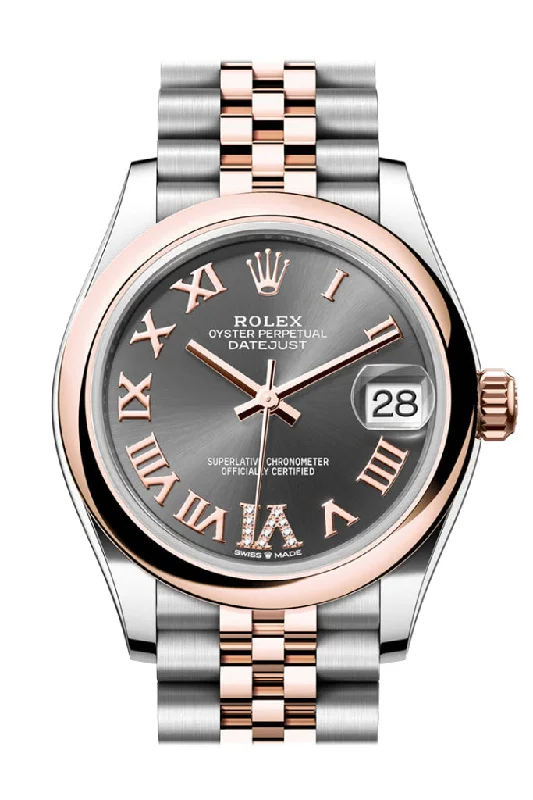 Titanium Cased Watches for Lightweight ComfortRolex Datejust 31 Slate Roman Diamond Dial Rose Gold Steel Jubilee Ladies Watch 278241 278241-0030