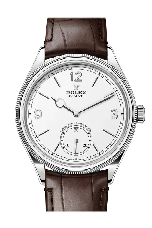 Watches with Power Reserve Indicator (for mechanical)Rolex 1908 39mm Intense White Dial White Gold Men's Watch 52509