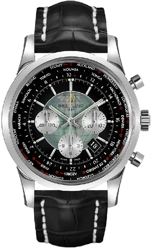 Watches with Backlight for Low-Light ConditionsBreitling Transocean Chronograph Stainless Steel Black 46mm