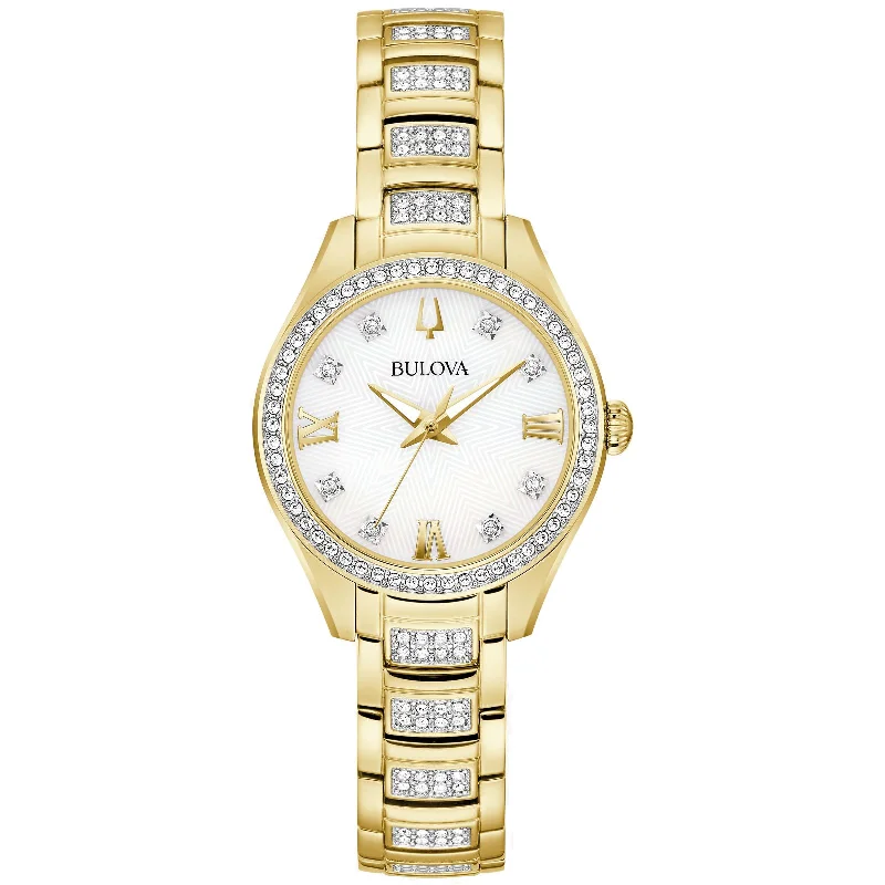 Watches with Engraved Dials for PersonalizationBulova Crystal Collection 98L306