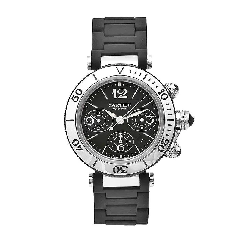 Watches with Skeletonized Hands for a Modern TwistCartier Men's W31088U2 Pasha Chronograph Black Ceramic Watch