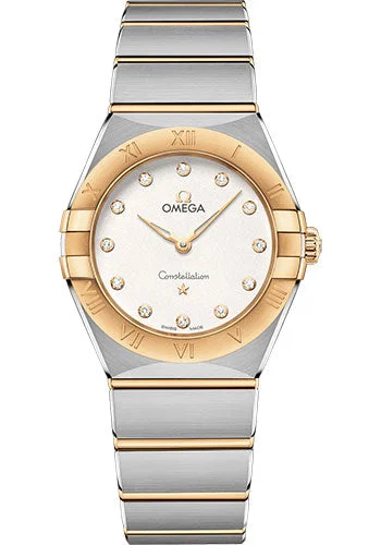 Classic Style Watches for Timeless AppealOmega Constellation Manhattan Quartz Watch - 28 mm Steel And Yellow Gold Case - Crystal White Silvery Diamond Dial - 131.20.28.60.52.002