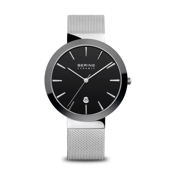 Stainless Steel Mesh Strap Watches for a Sleek LookBering - Ladies Ceramic Silver/Black Milanese Strap Watch