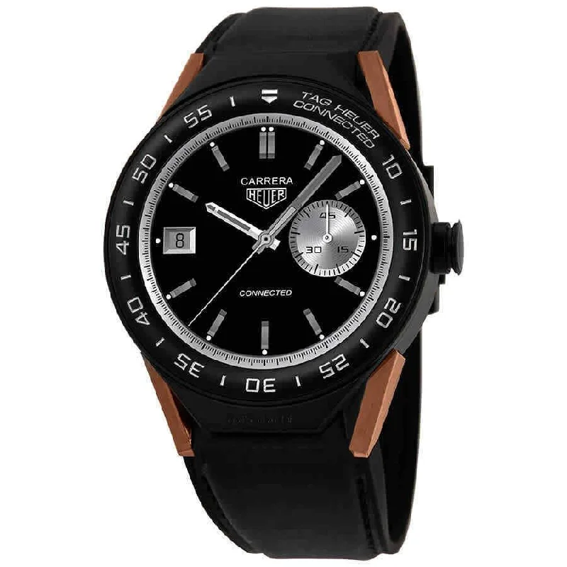 Analog-Digital Hybrid Watches for Dual FunctionalityTag Heuer Men's SBF8A8013.32FT6079 Connected Modular Black Rubber Watch