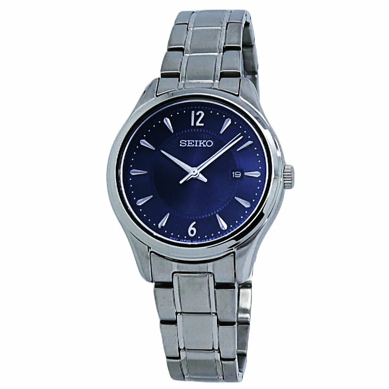 Watches with Silicone Straps for a Soft FeelSeiko Noble Quartz Blue Dial Women's Watch SUR425