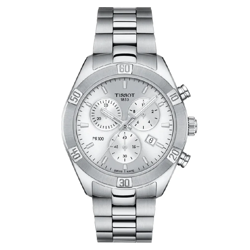 Watches with Dauphine-Style Hands for an Elegant LookTISSOT PR 100 SPORT CHIC CHRONOGRAPH T1019171103100