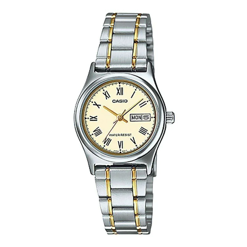 Alloy Cased Watches for Affordable QualityCasio LTP-V006SG-9B Two Tone Stainless Watch for Women