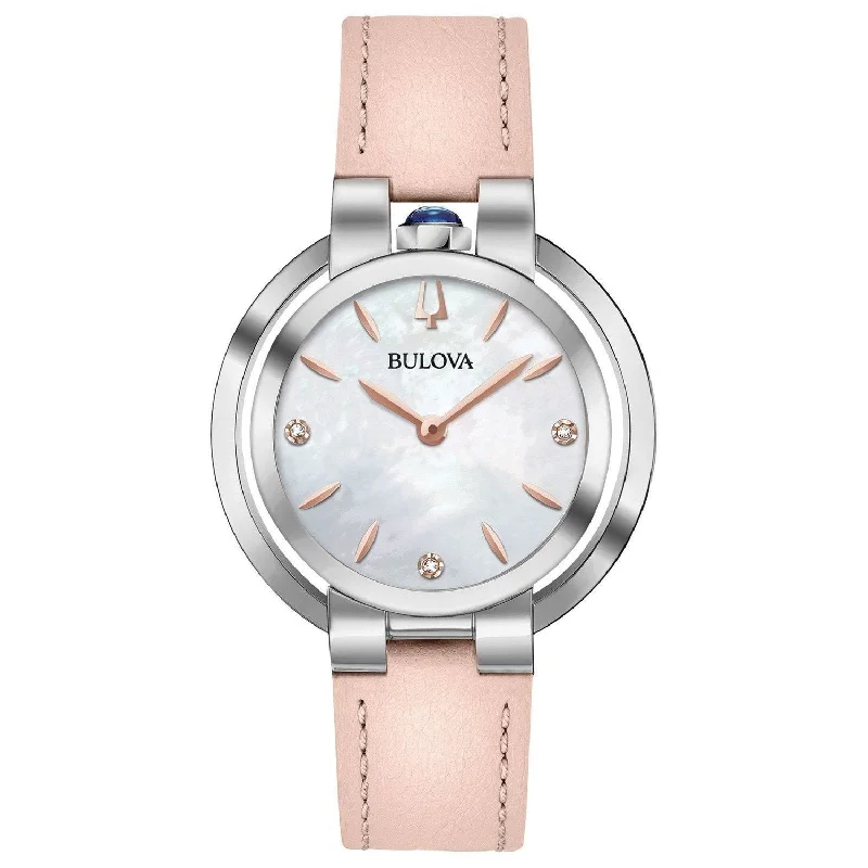 Hybrid Smartwatches with Traditional Watch AestheticsBulova Women's 96P197 Rubaiyat  Pink Leather Watch