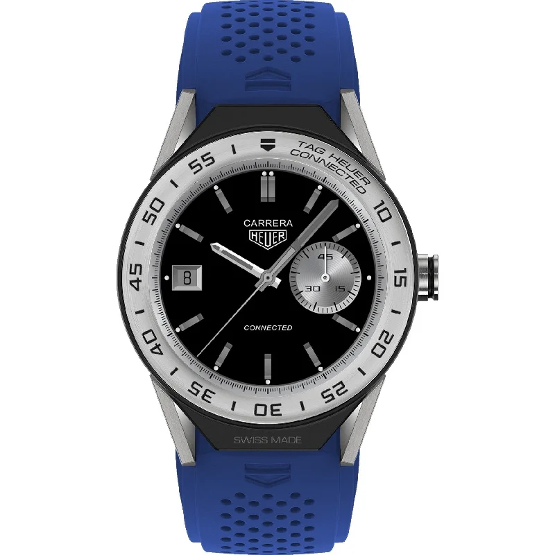 Dressy Watches for Evening EventsTag Heuer Men's SBF8A8014.11FT6118 Connected Modular Blue Rubber Watch