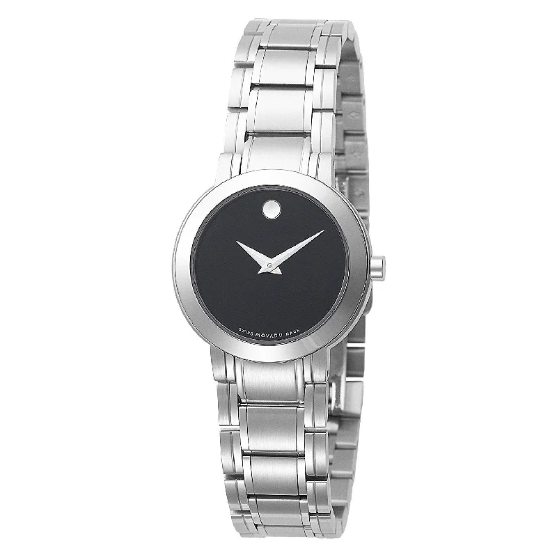 Fashionable Quartz Watches for Women with Leather StrapsMovado Vizio Quartz Black Dial Women's Watch 0606192